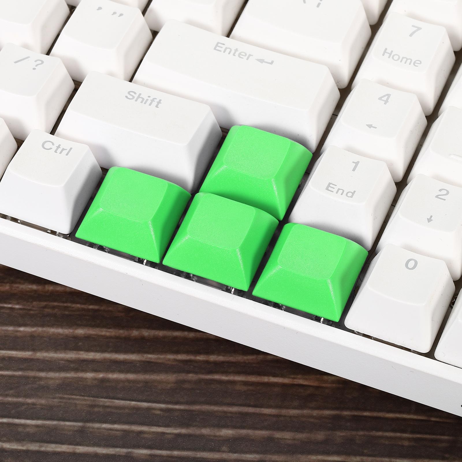 1U Blank Keycaps, 5 Pack MX Keyboard Replacement Universal PBT Mechanical, Green