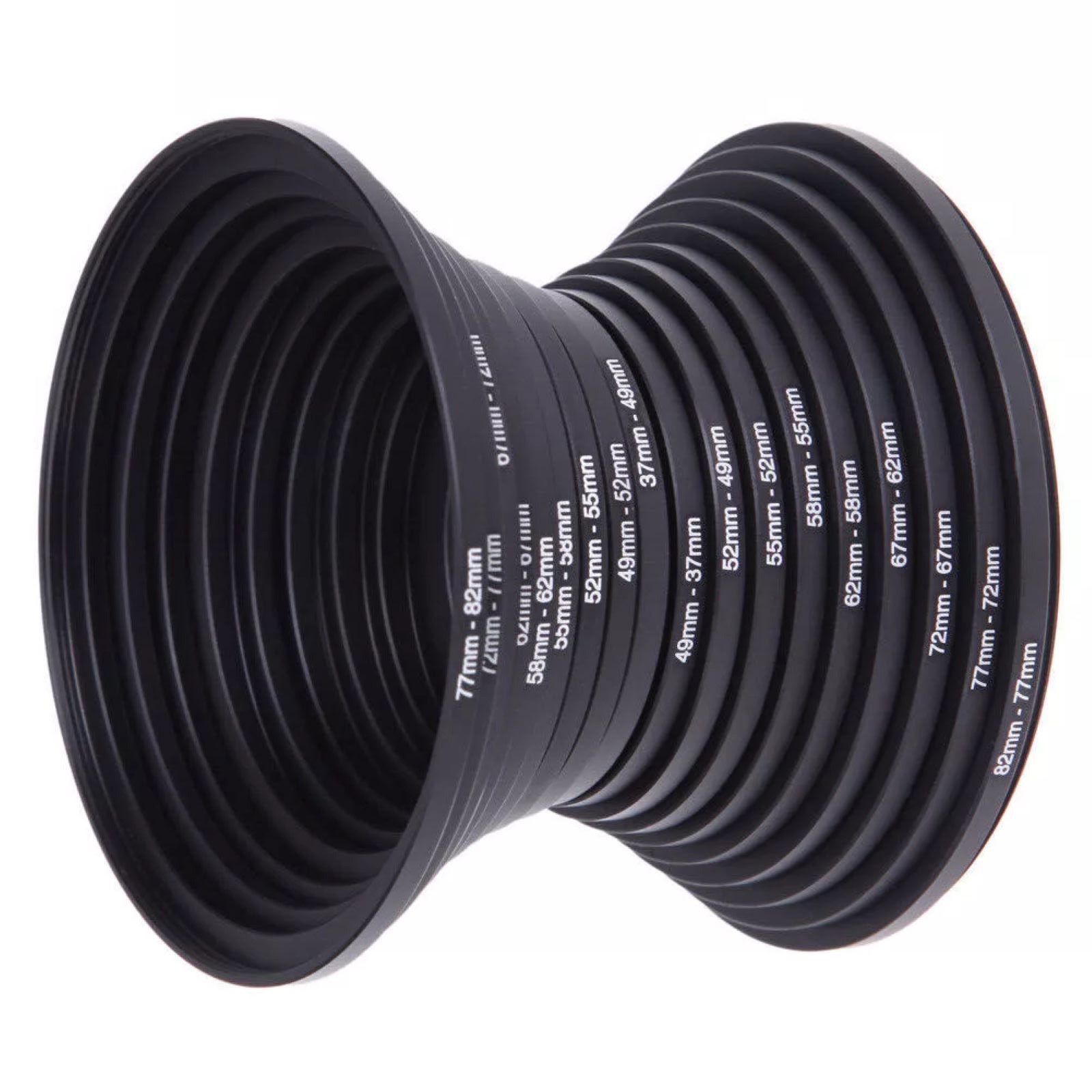 37-82mm Camera Lens Filter Adapter Ring Eco-Friendly Versatile 18pcs Universal