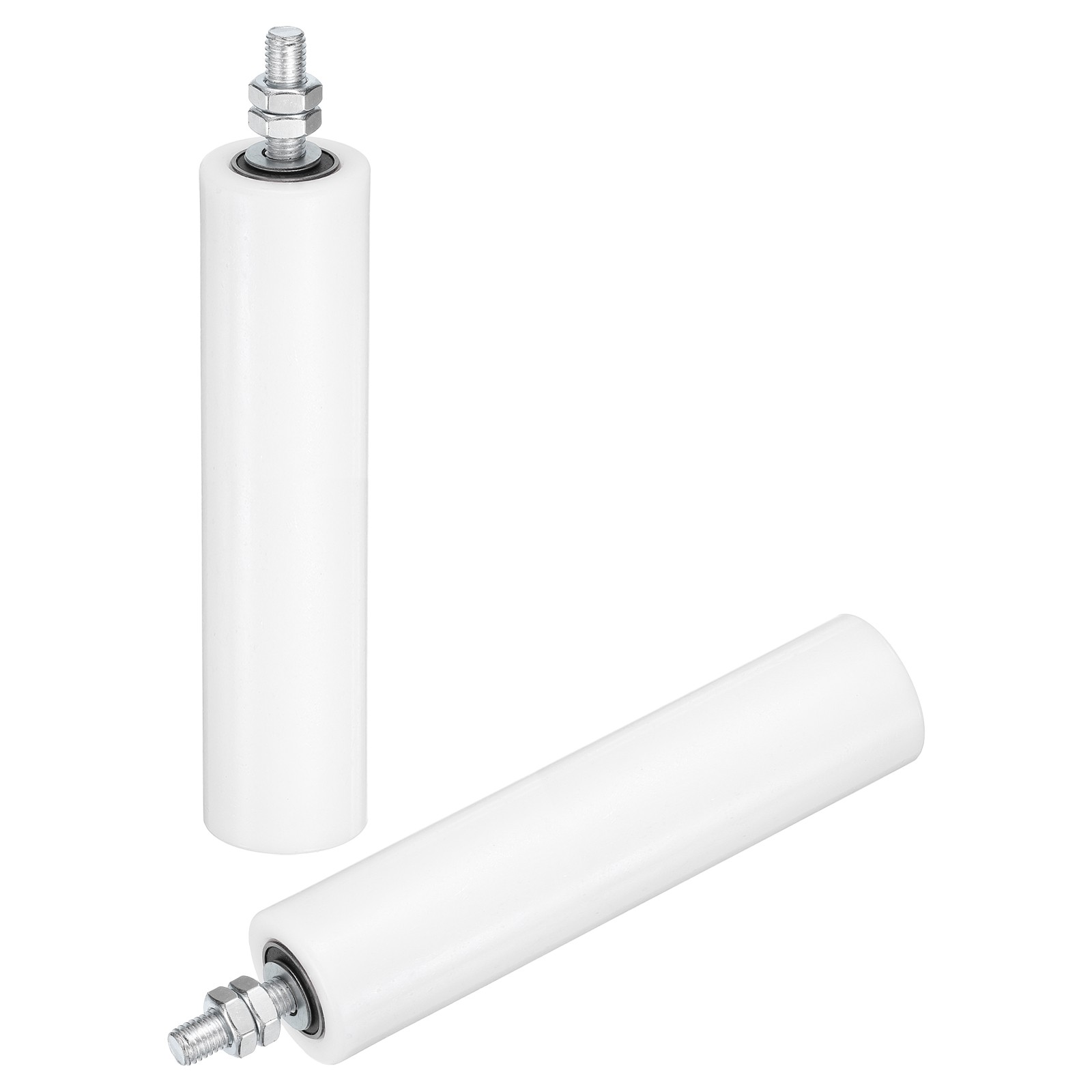 2Pcs Slide Gate Guide Roller 8" Nylon Sliding Gate Support Assembly, White