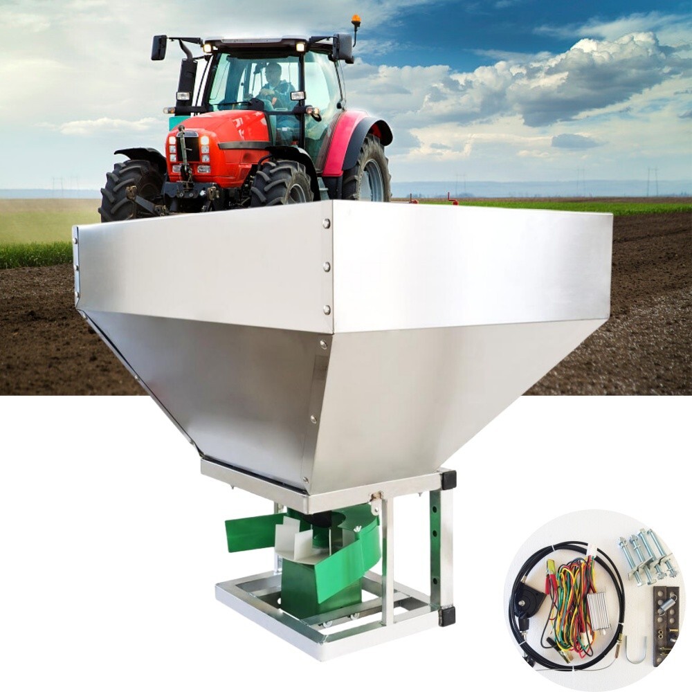 12V Stainless Steel ATV Electric Fertilizer Broadcast Rock Salt Spreader Seeder