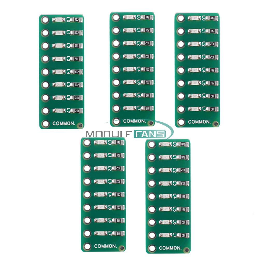 5pcs 8-segment LED Port Test Lamp Indicator Red Green Blue Colors 3.3V-5V DIY