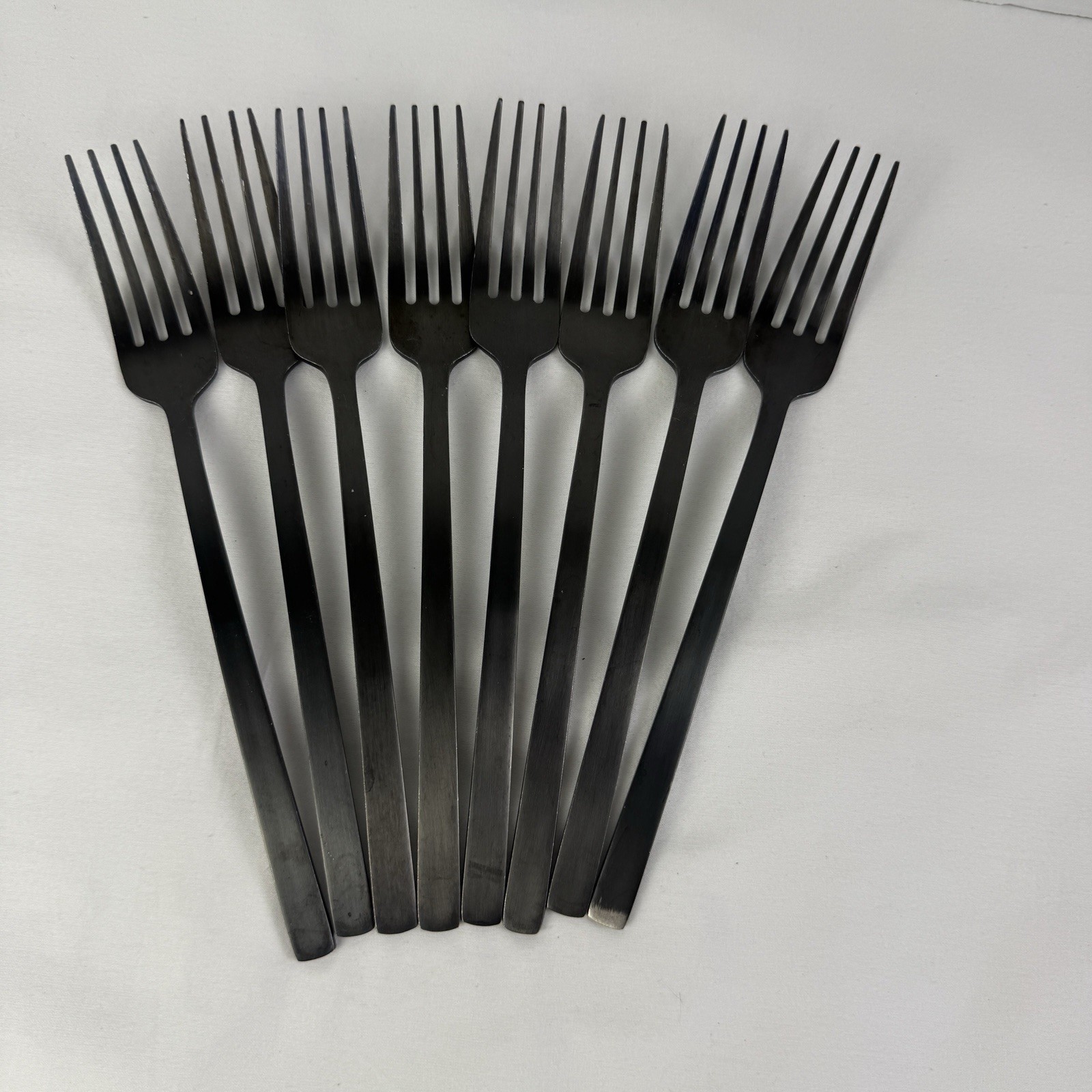 35 Piece Cambridge Cecil Black Satin Flatware Silverware Service For 7 Titanium