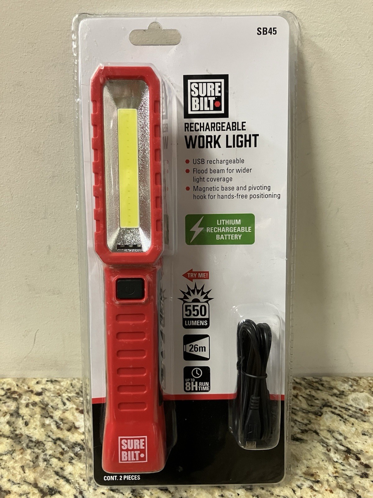 Sure Bilt Rechargeable Work light 550 lumen set Led SB45