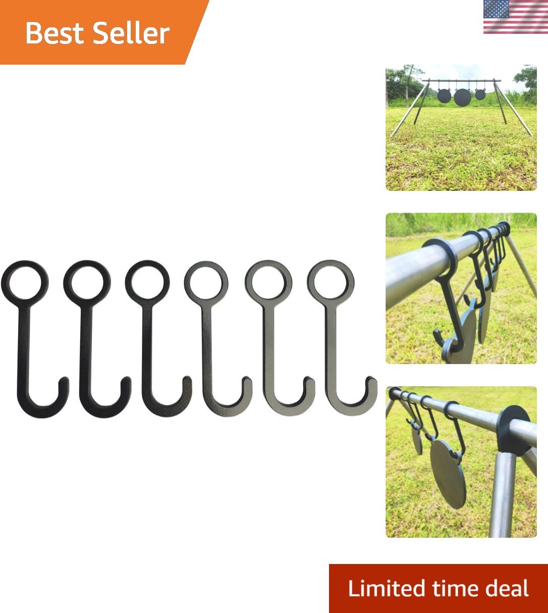 Portable Target Hanger Kit with AR500 Steel Hooks for Effortless Target Setup