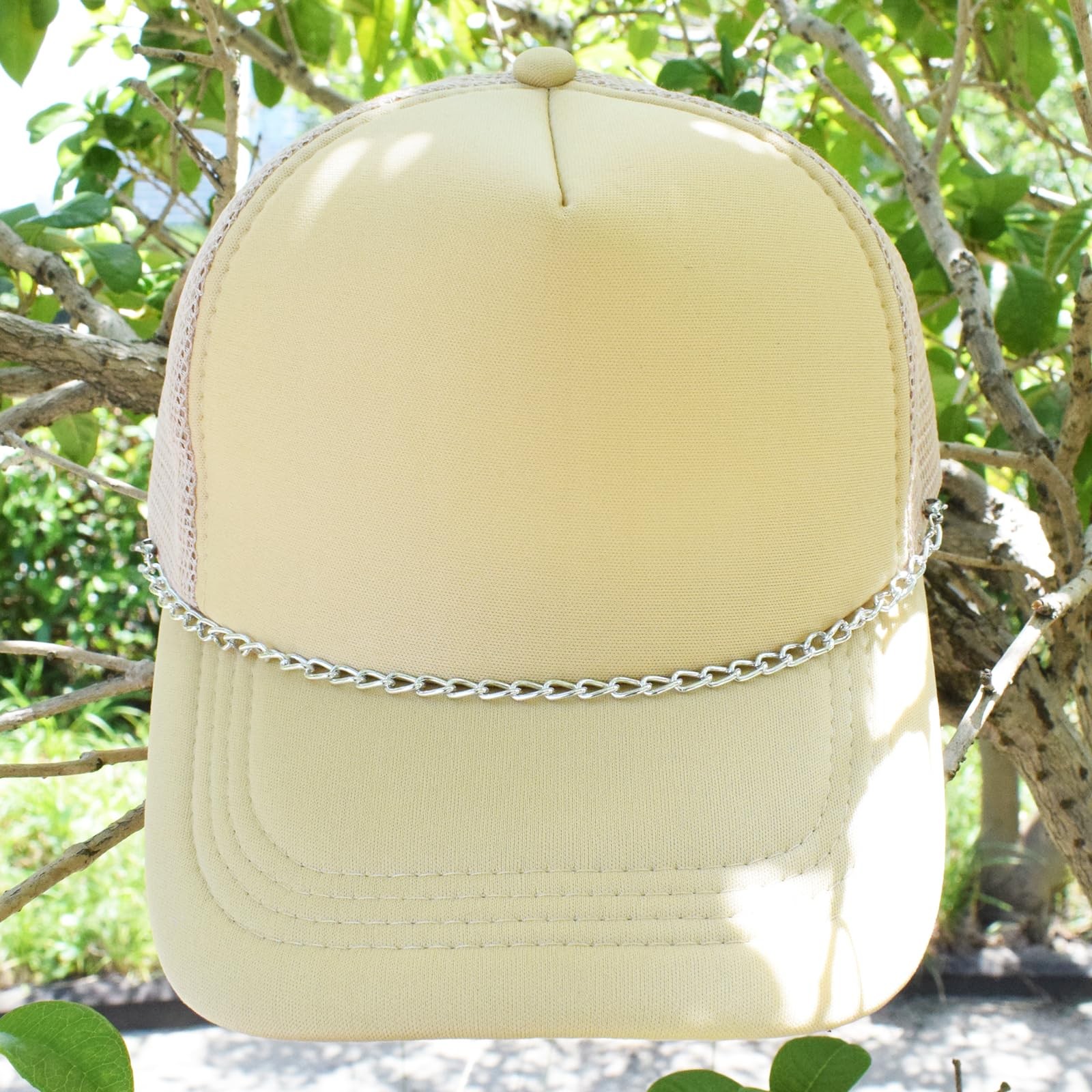 4PCS Trucker Hat Chains Decorative Chain Accessory for Mesh Baseball Metallic