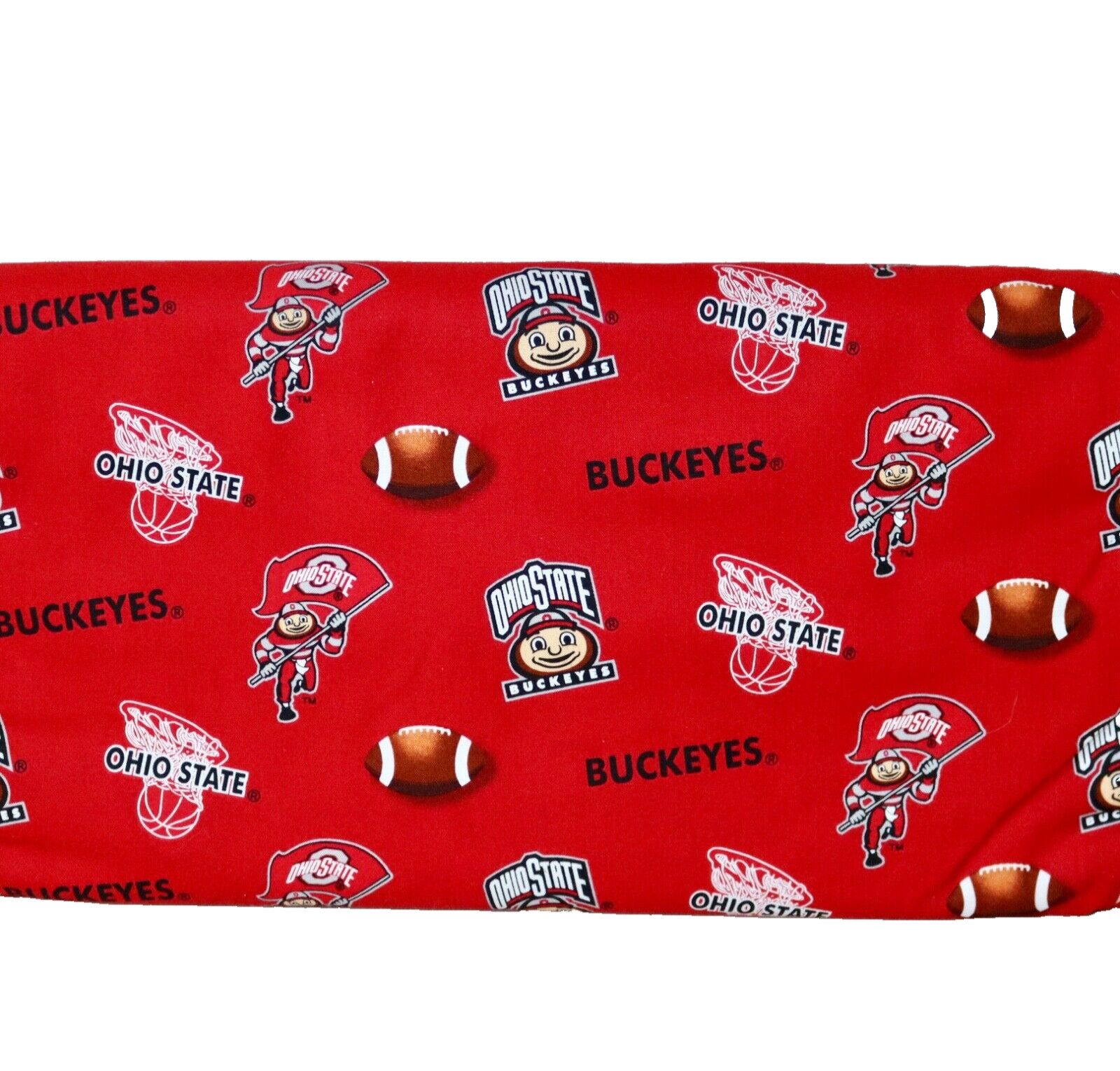 Ohio State Buckeyes ~ Logo Pattern College Cotton Fabric 1/4 Yard 9” X 44”