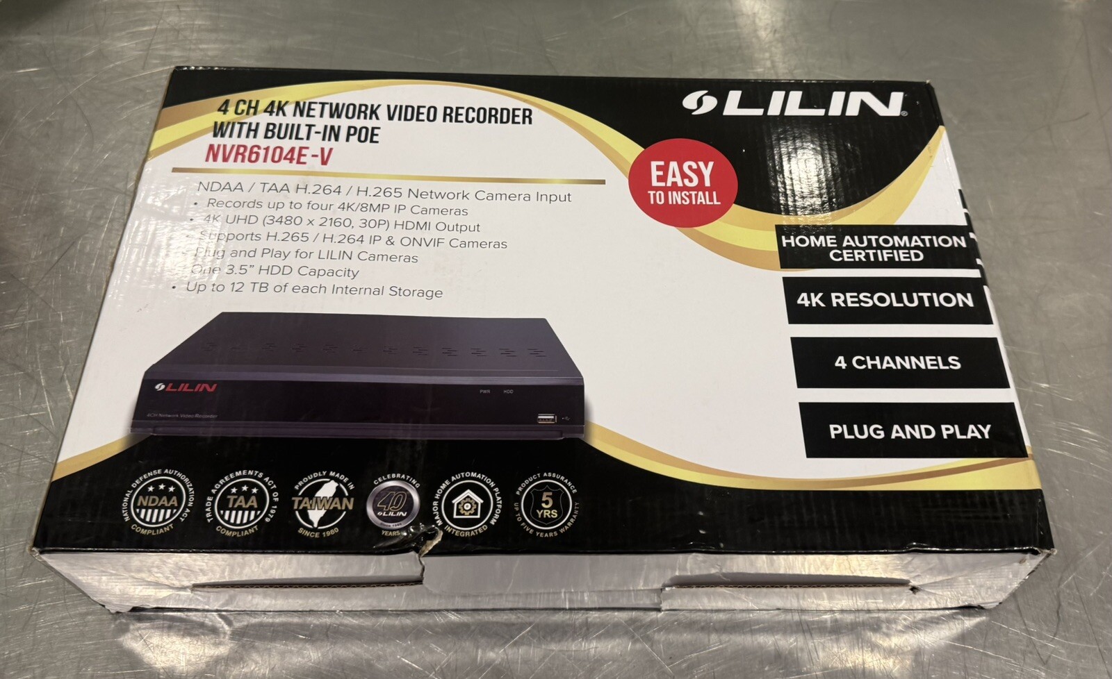 Lilin NVR6104E-V Network Video Recorder 4K 4 Channel NEW! FREE SHIPPING!