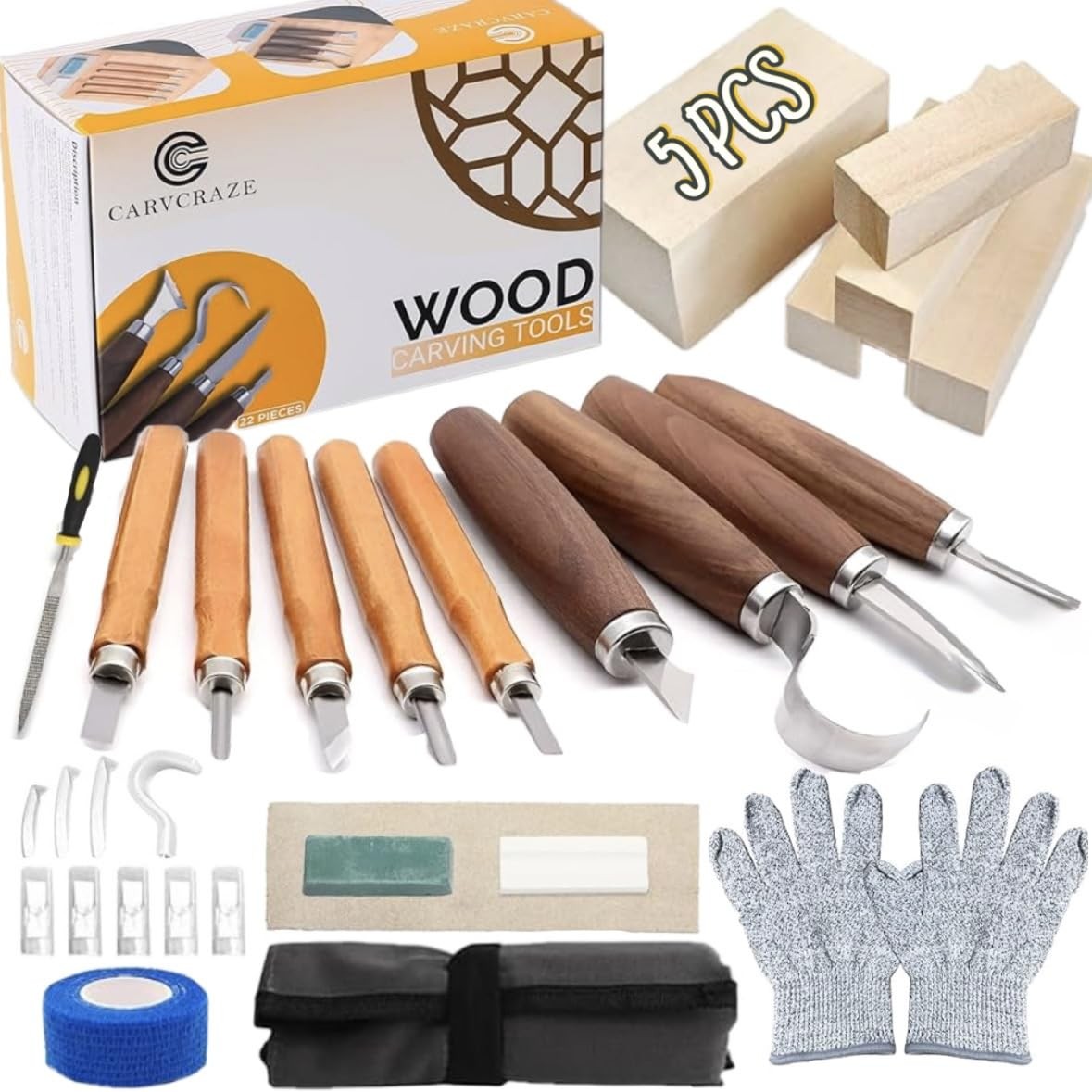 Wood Carving Tools Set 30in1 Wood Carving Knife Kit Whittling Adults