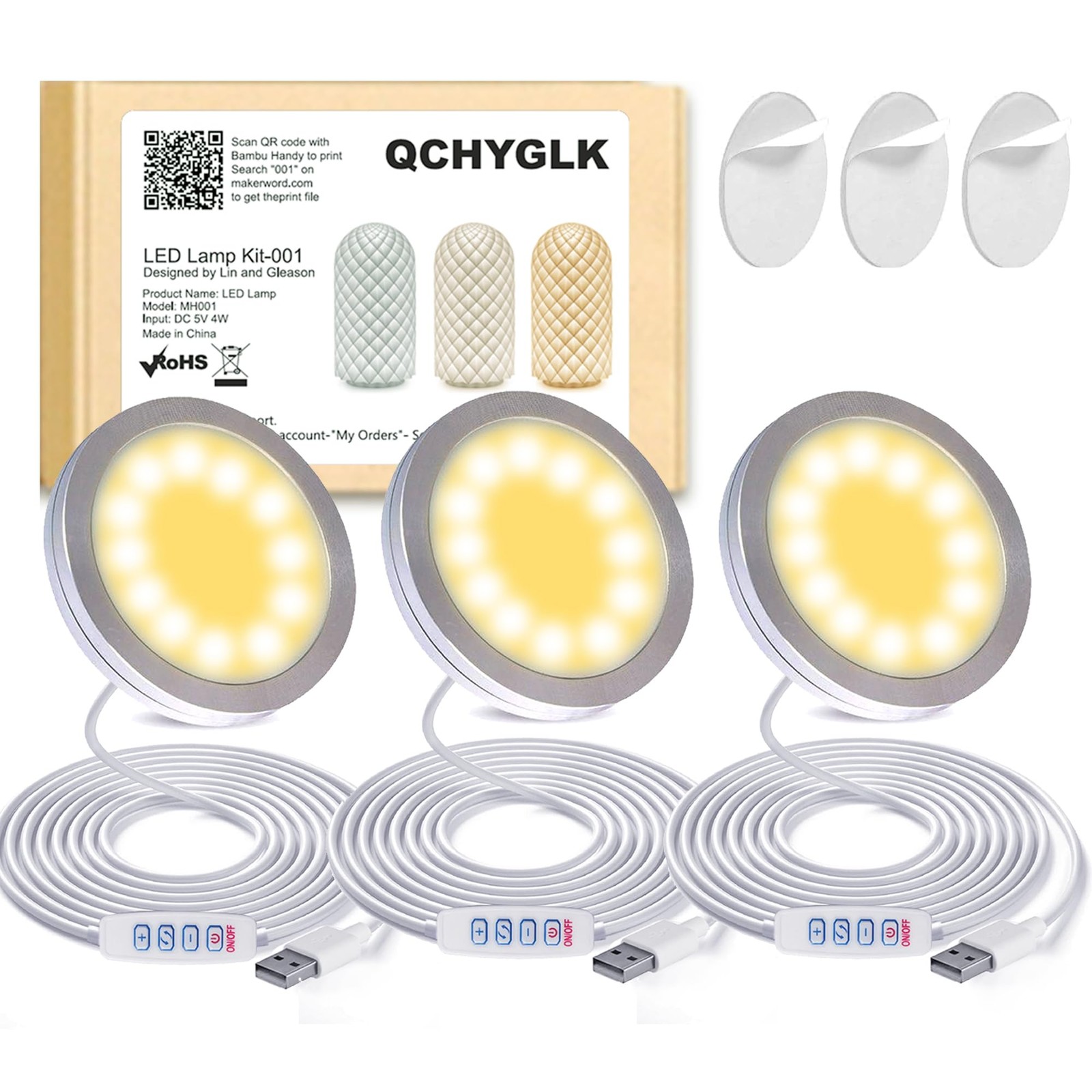 3-Pack LED Lamp Kit 001 for Bambu Light kit Projects | Upgraded 3-Colors, 5V ...