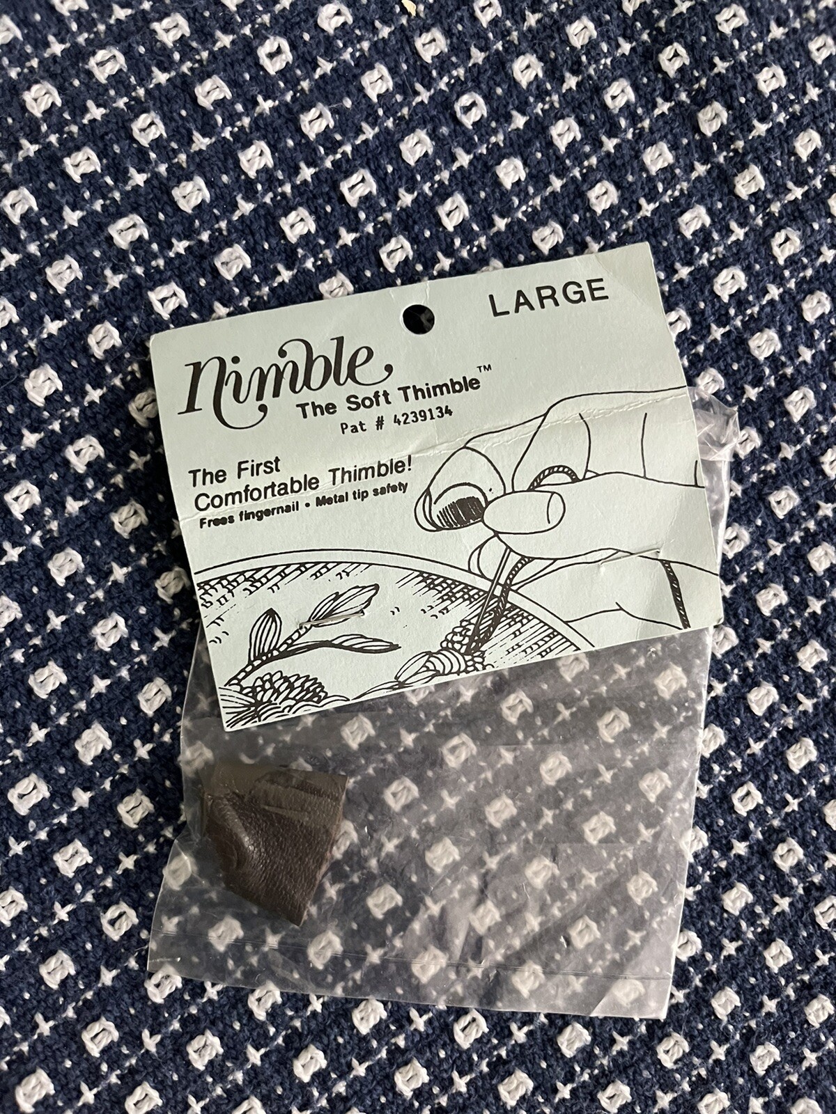 Nimble Thimble Leather Nimble Thimble W/Metal Tip-Medium