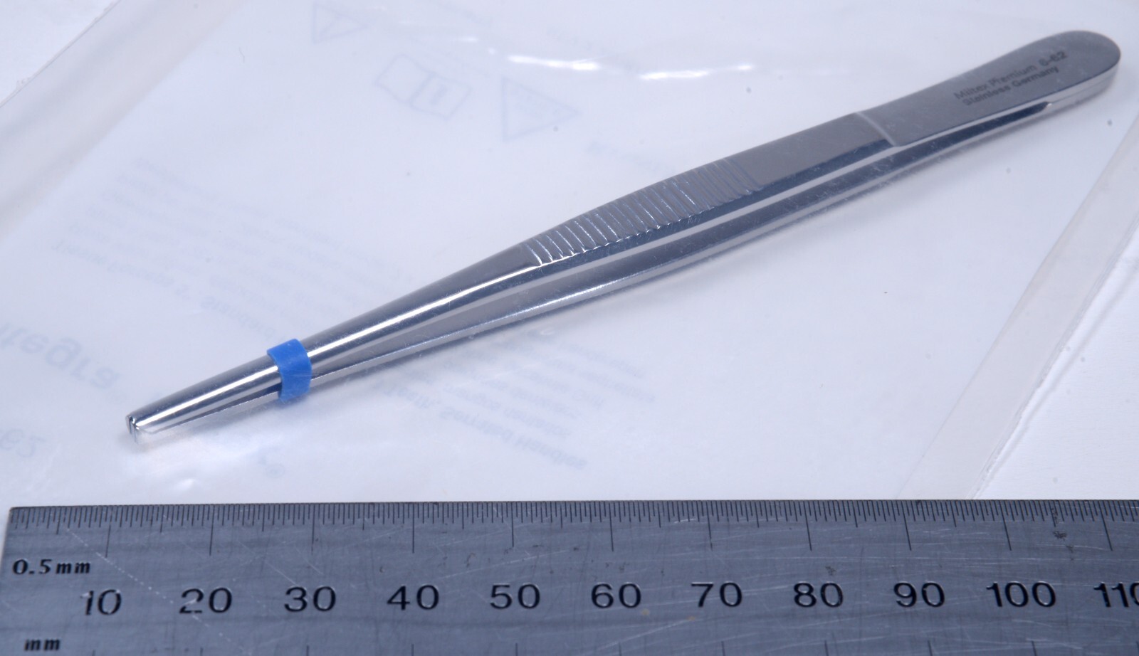 Integra Miltex #6-62 Tissue Forceps 5" Serrated Handle 2x3 Teeth Stainless Steel