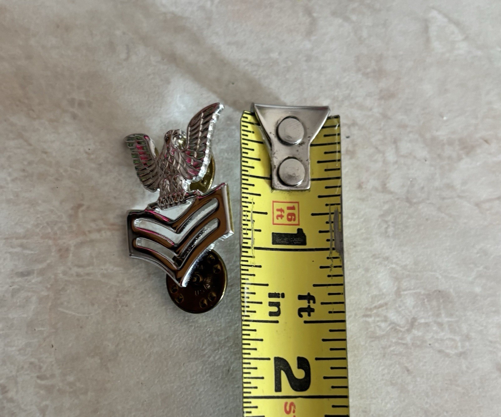 Military stripes & bald eagle 11C-GI  AWARD LAPEL PIN