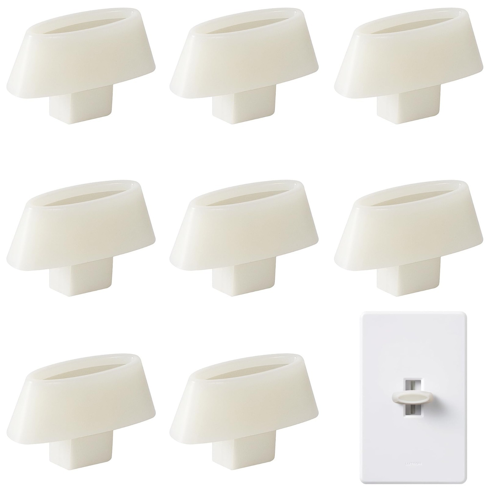 8 Pieces Dimmer Replacement Knob, White Dimmer Slide Knobs Light Switch, New USA