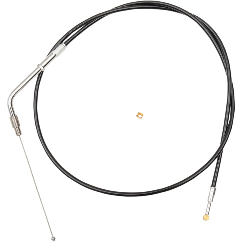 LA CHOPPERS Black Vinyl Braided Handlebar Throttle Cable - Black - LA8100TH16B