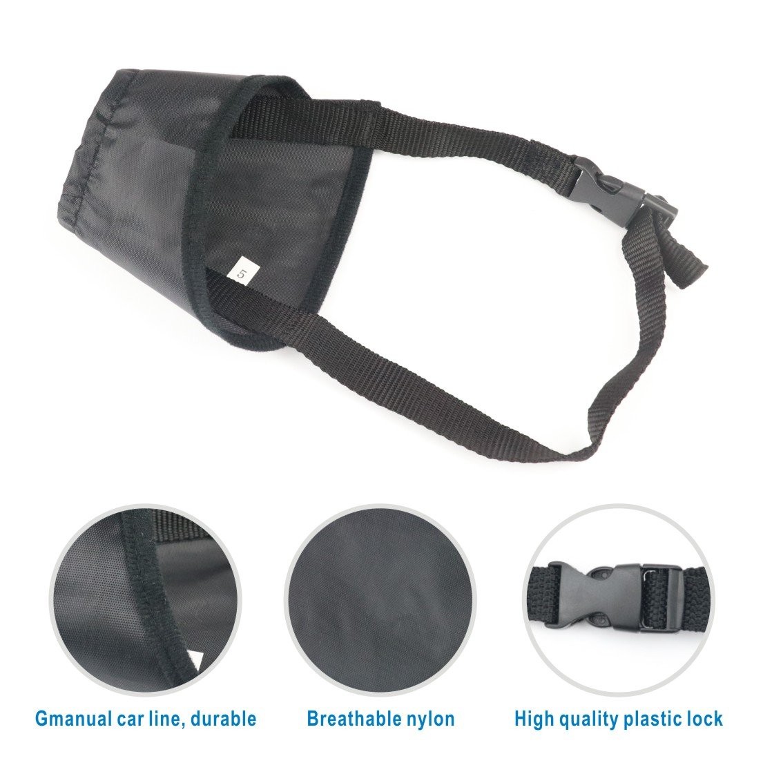 7PCS Adjustable Dog Muzzles - Anti-Biting Barking Muzzles for Small, Medium, ...