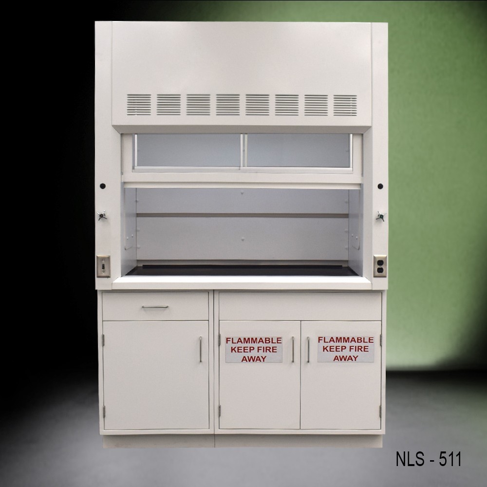 5′ x 4′ Fisher American Fume Hood / Flammable & General Storage Cabinets E1-3048