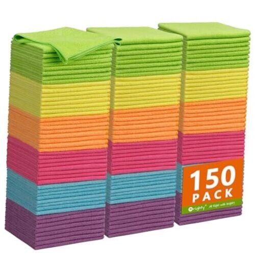 Microfiber Cleaning Cloth, 150 Pack Microfiber Towels Pack of 150 Multicolor