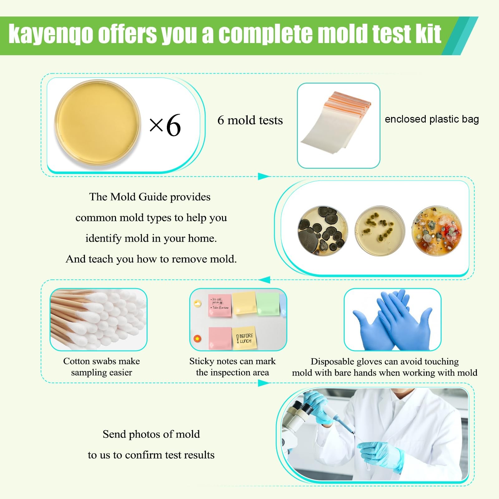 Mold Test Kit for Home - 6 Simple Detection Tests,Test HVAC System,Home Surfa...