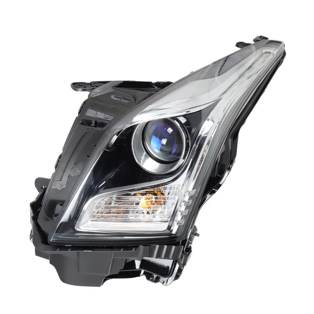 Left Side For 2013-2018 Cadillac ATS Halogen Headlight Chrome Housing with Bulb