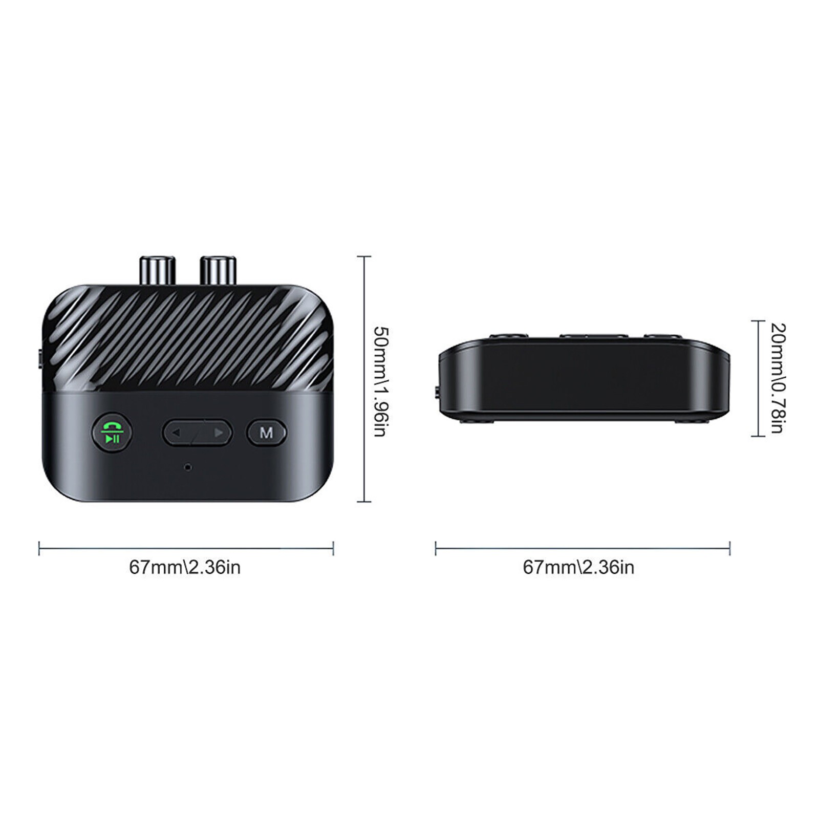 Bluetooth 5.3 Receiver Adapter Wireless 3.5mm AUX to 2 RCA USB Audio Adapter