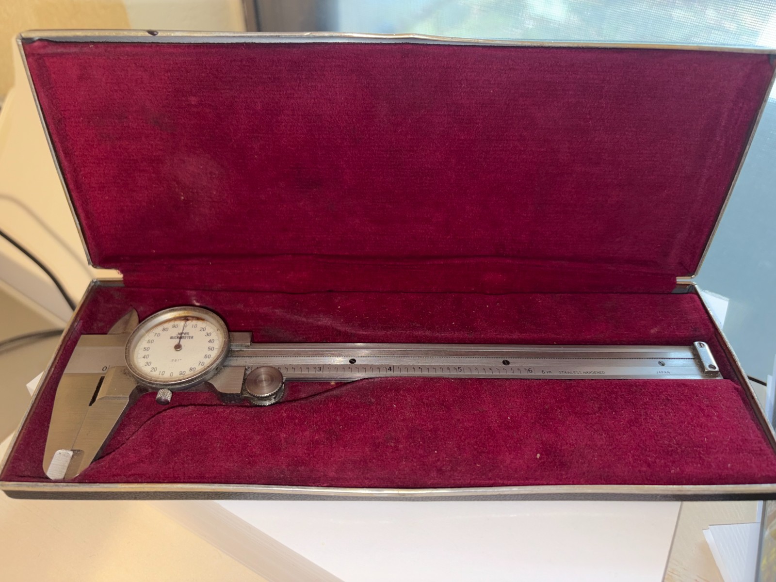 Vintage NSK Micrometer Dial Caliper 6” With Original Box, Model DC-6