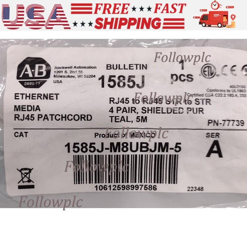 NEW ALLEN BRADLEY 1585J-M8UBJM-5 ETHERNET CABLE - FREE SHIPPING
