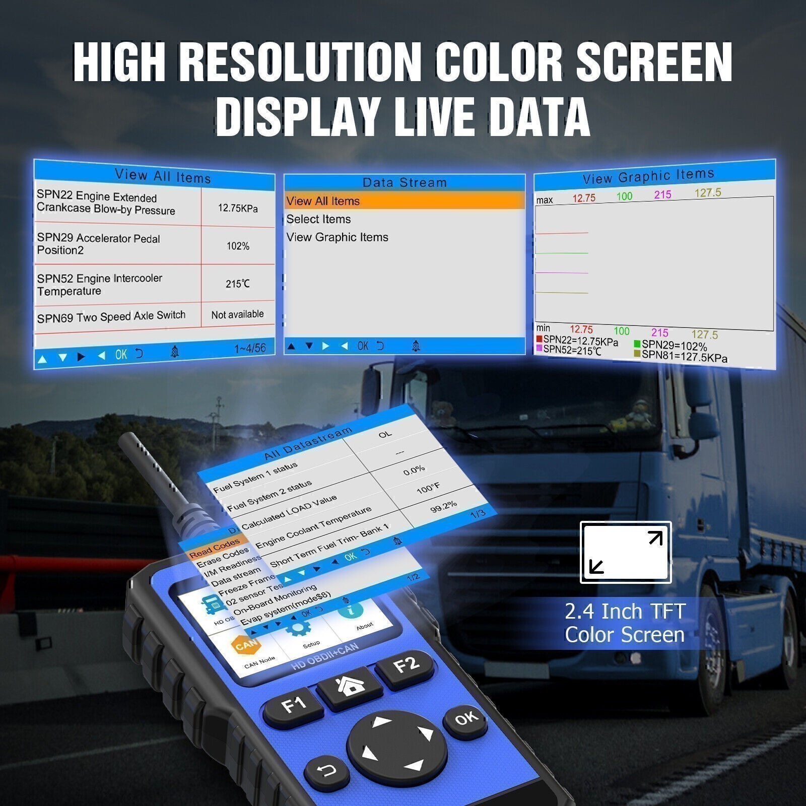 9 Pin Code Reader For Freightliner Cascadia 2008-2021 Diesel Engine System