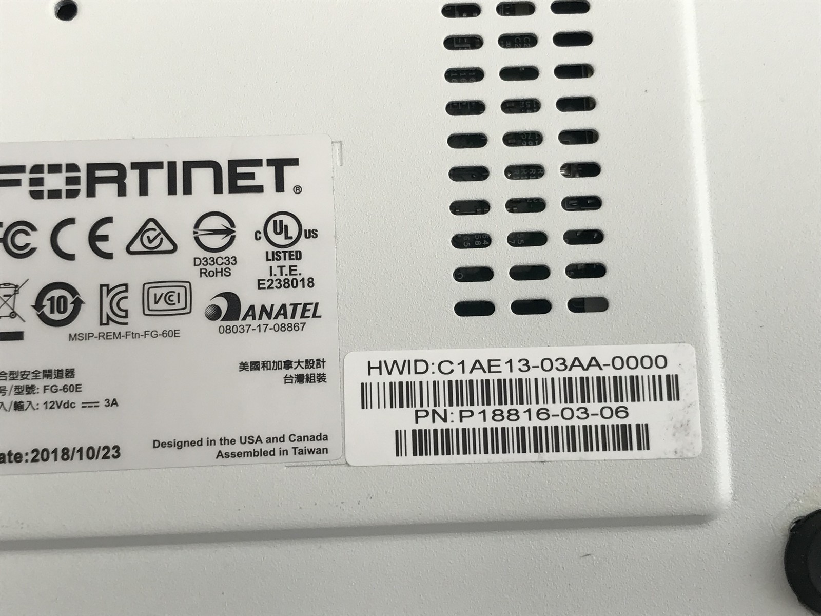 Fortinet Fortigate-60E FG-60E Firewall - CFW2A