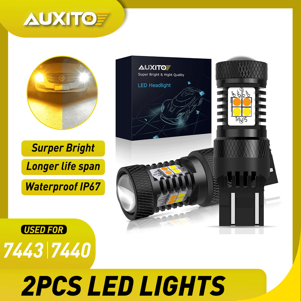 LED Turn Signal Parking/DRL Lights 7443 Switchback Amber White Anti Hyper Flash