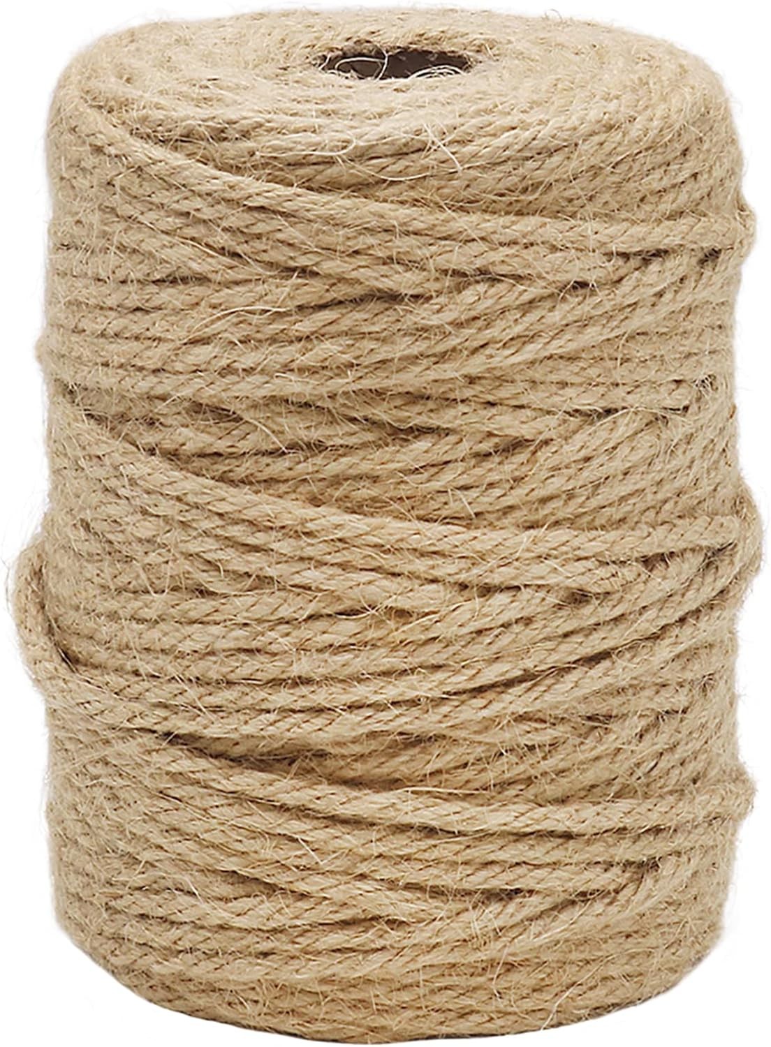 Vivifying Jute Twine, 165 Feet 4mm Thick Natural Rope 165 Feet, Brown