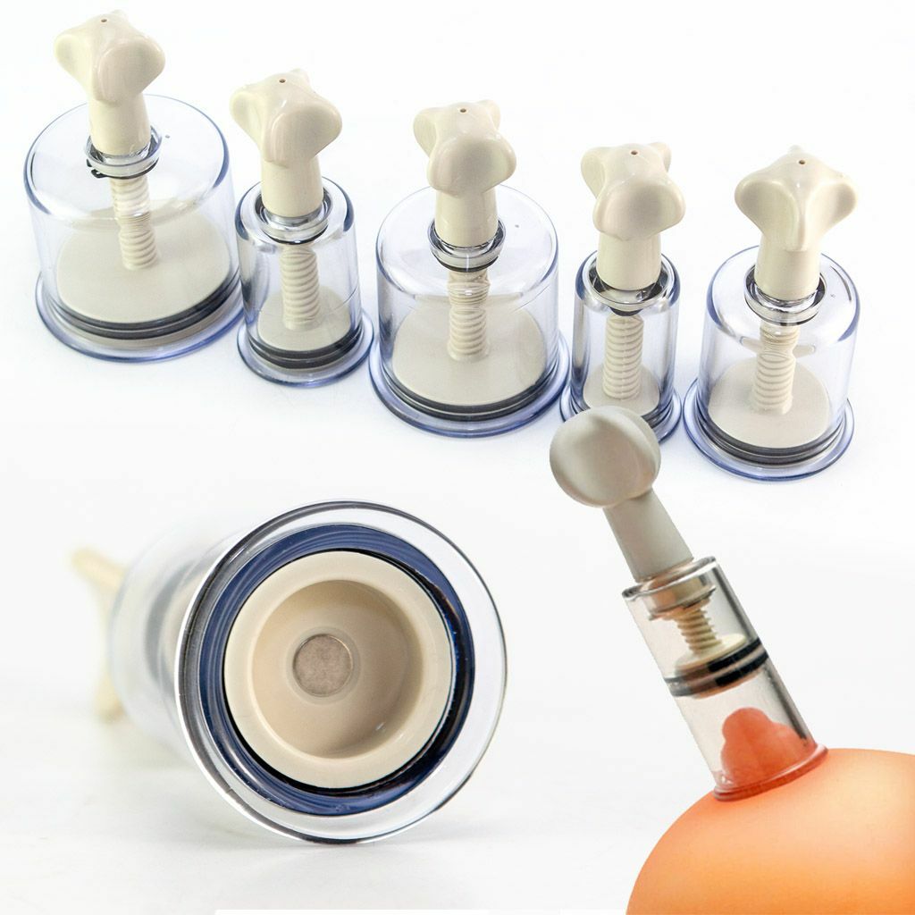 1-2PCS Vacuum Twist Rotary Cupping Set Nipple Sucker Enlargement NO-Pump Suction