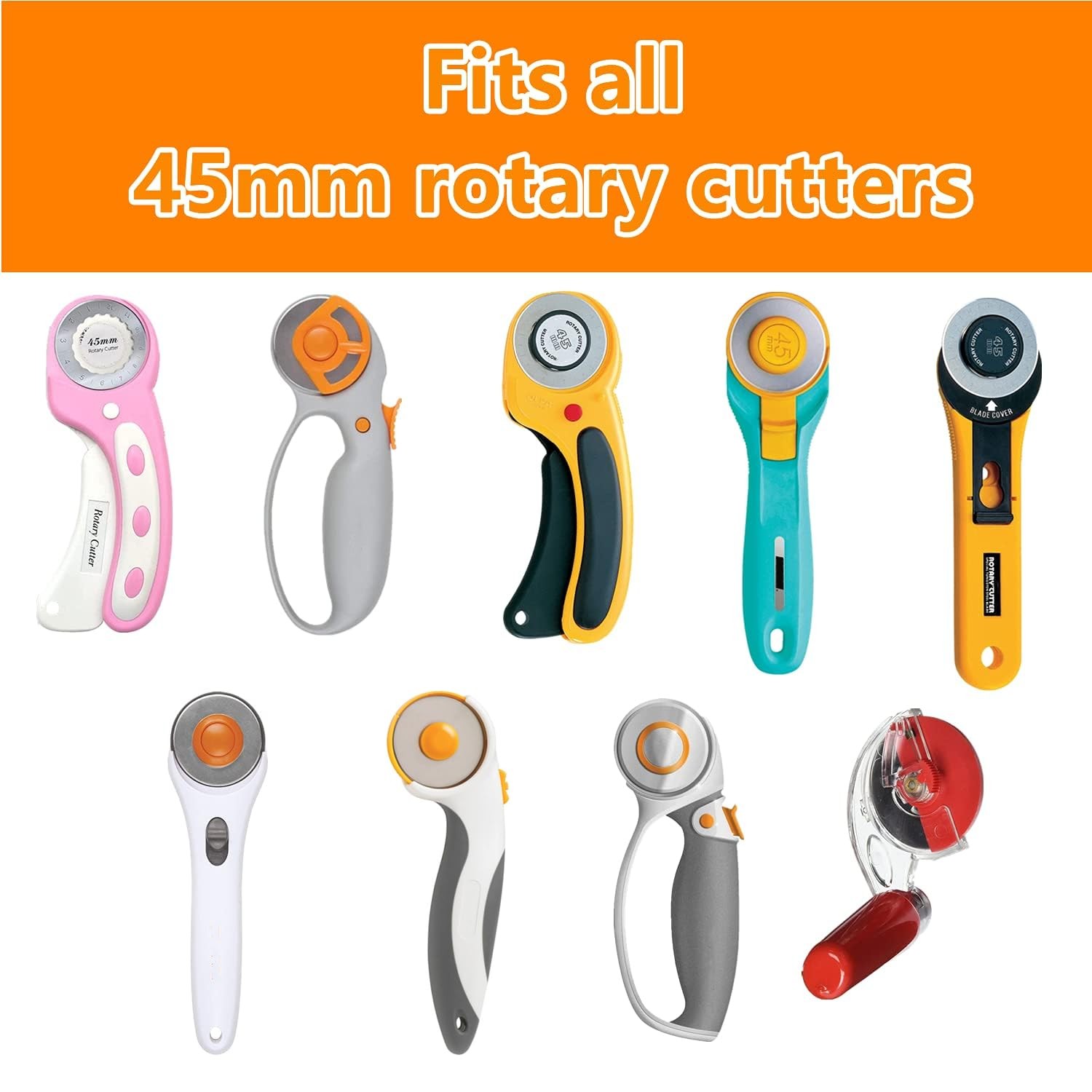 HEADLEY TOOLS Titanium Coated 45mm Rotary Cutter Blades 15 Pack Fits Olfa,
