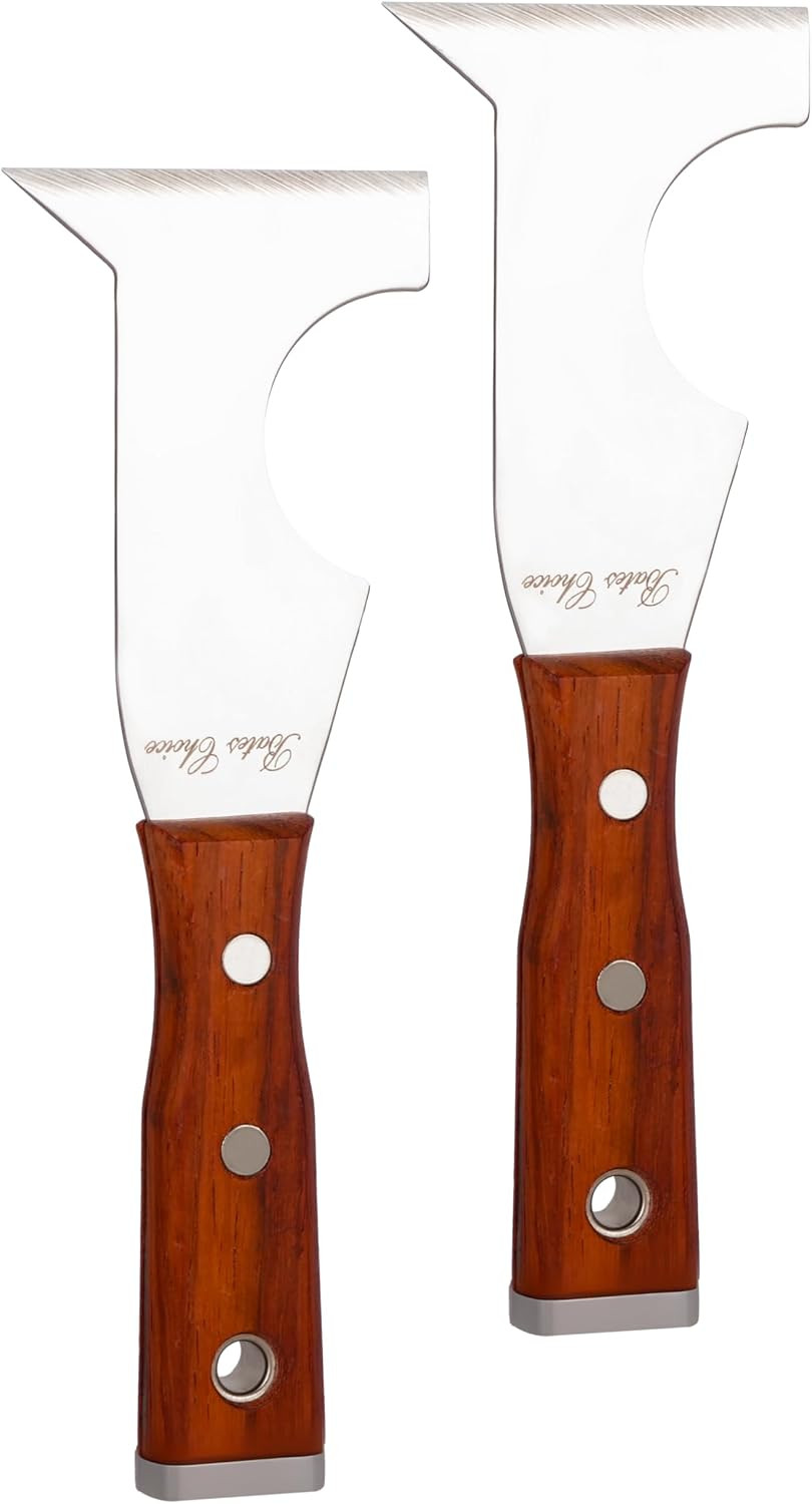 2 Pcs Painters Tool, Paint Scraper Tool, Rose Wooden Handle, Stainless Steel