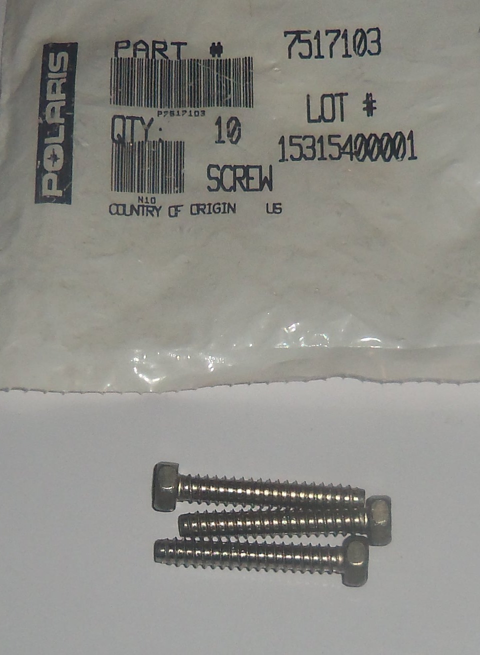 POLARIS PURE OEM NOS STAINLESS STEEL ATV PWC SCREW PACK OF THREE 3	7517103