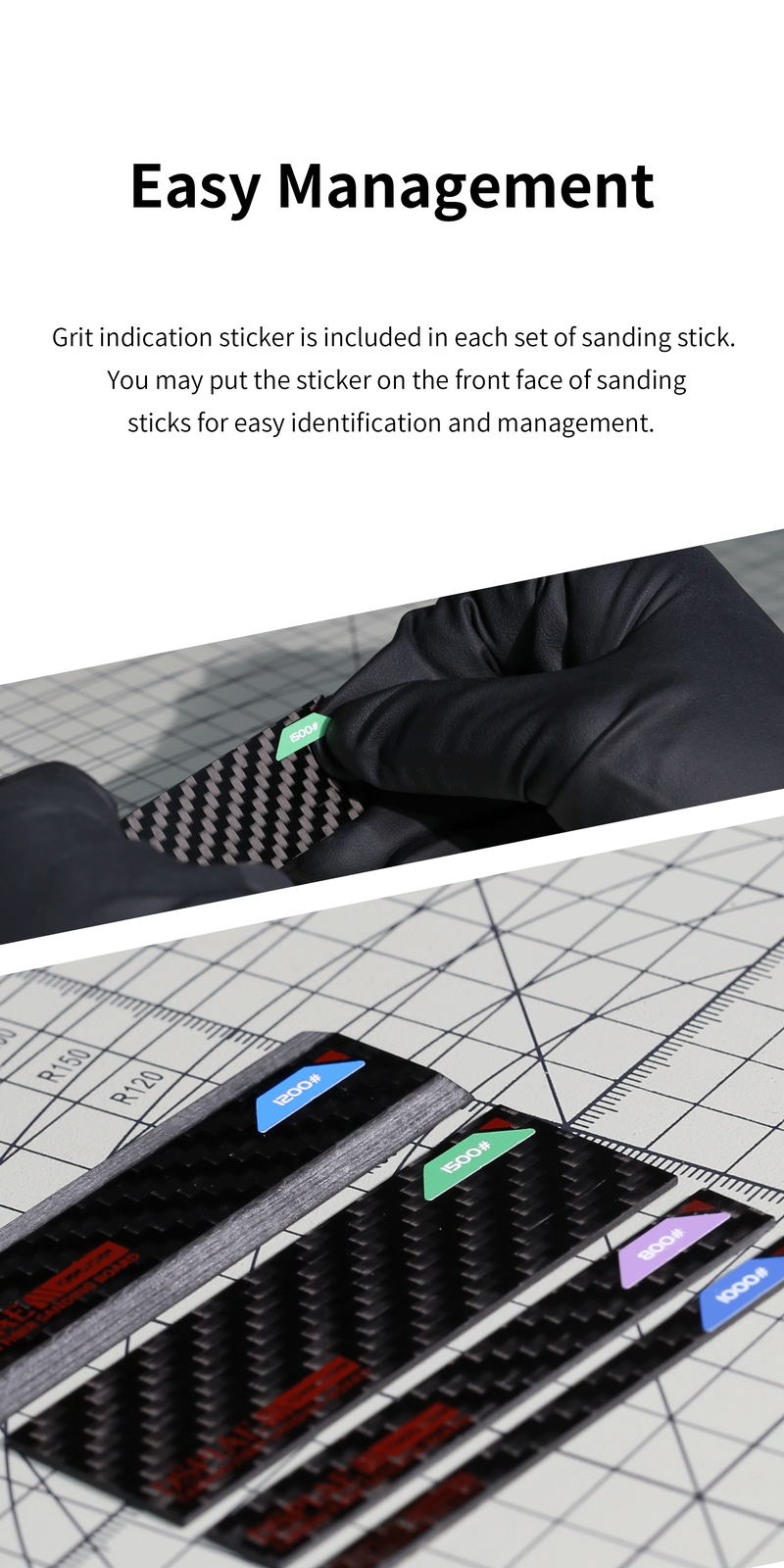 DSPIAE Carbon Fiber Sanding Board Set CB-S - US