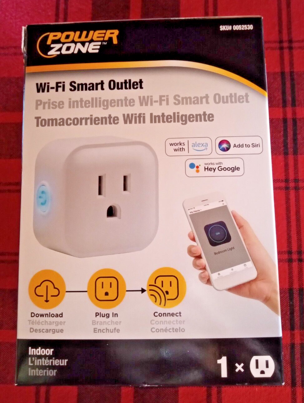 Power Zone Wi-Fi Smart Outlet 0052530 Plug w/ Voice Control (1 Pack) Indoor NEW