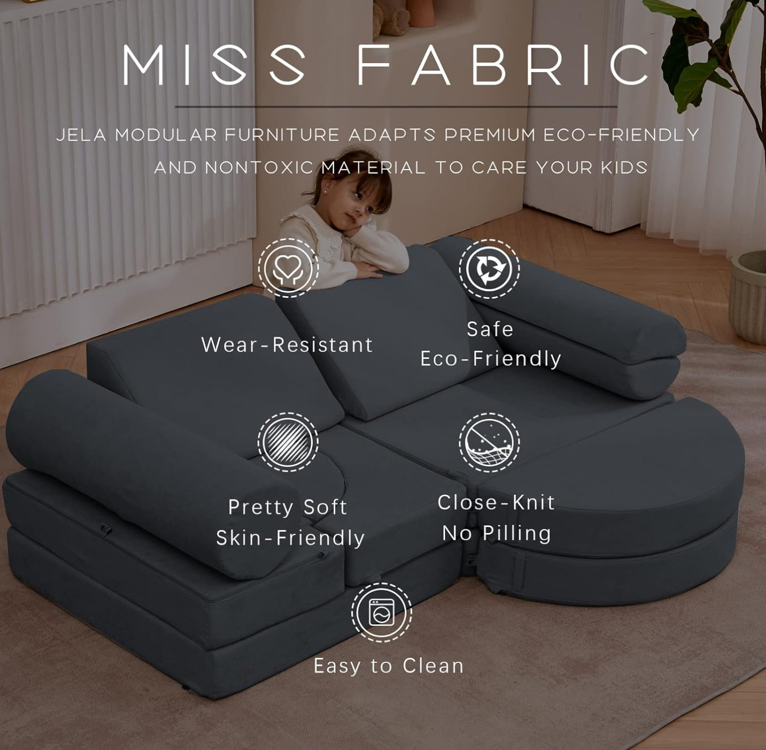 Kids Couch 14PCS Luxury, Floor Sofa Modular Furniture for Adults