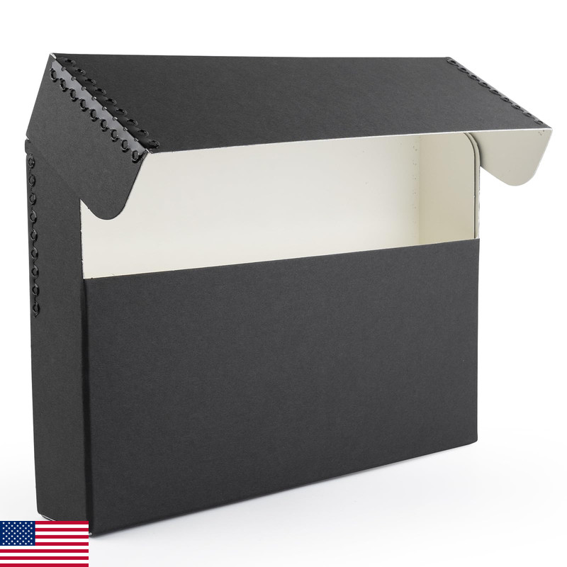 Lineco Archival Document Storage Metal Edge Acid-Free Black Boxboard Organize