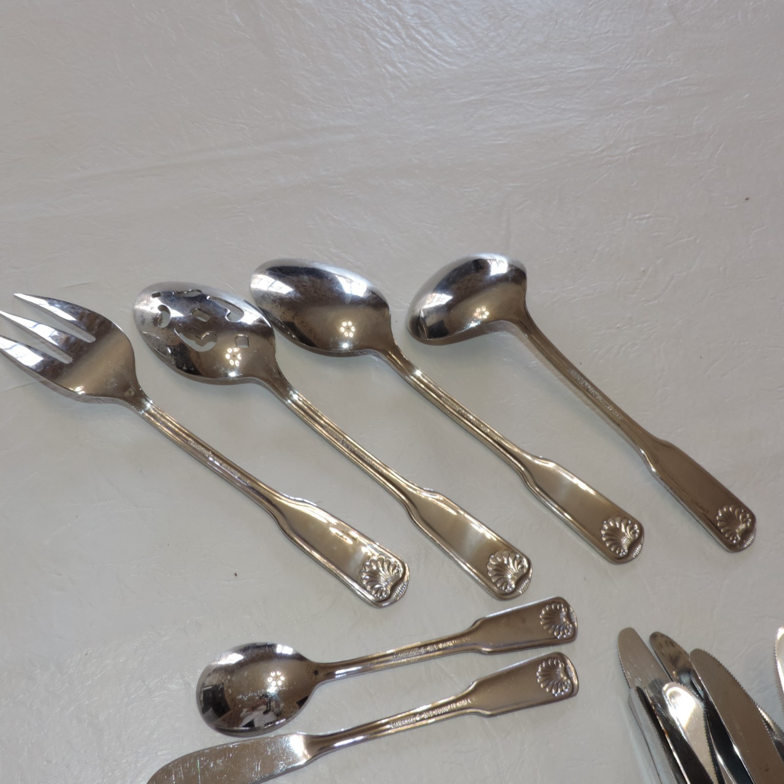 Cambridge SHELL Stainless Flatware 12 7-pc Place Settings + Serving 100 Pieces