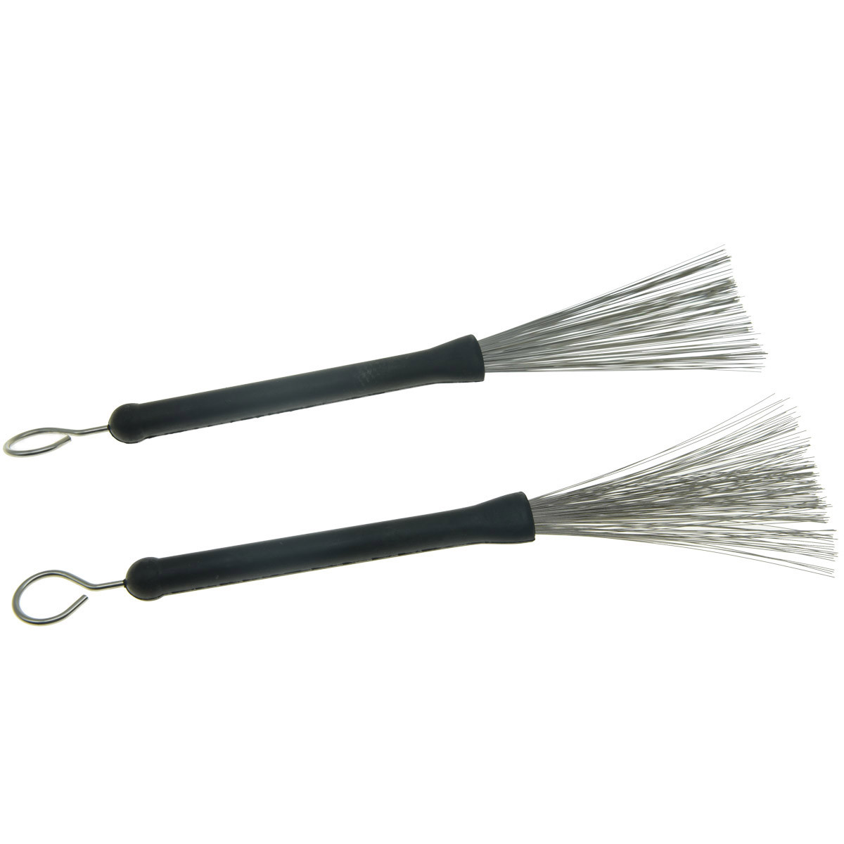 2 pcs Metal Steel Wire Jazz Drum Brushes With Retractable Black Handle