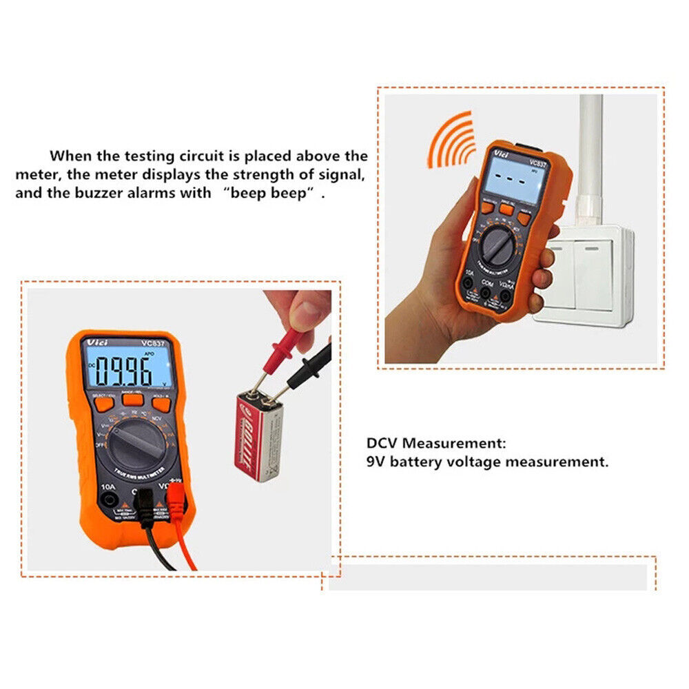 Digital Multimeter VC837 Electrical Electronics Tester Testing Tool AC/DC 3 5/6