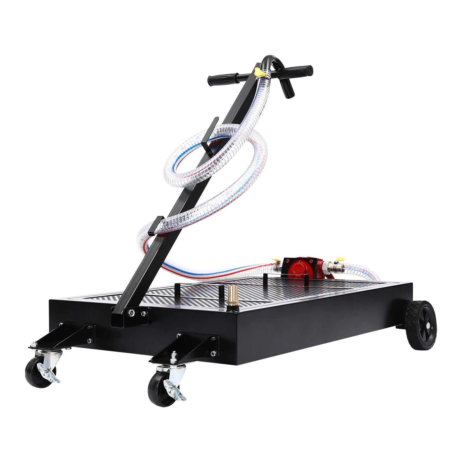 Oil Drain Pan 15 Gallon Oil Drain Tank Oil Change Pan with Manual Rotary Pump