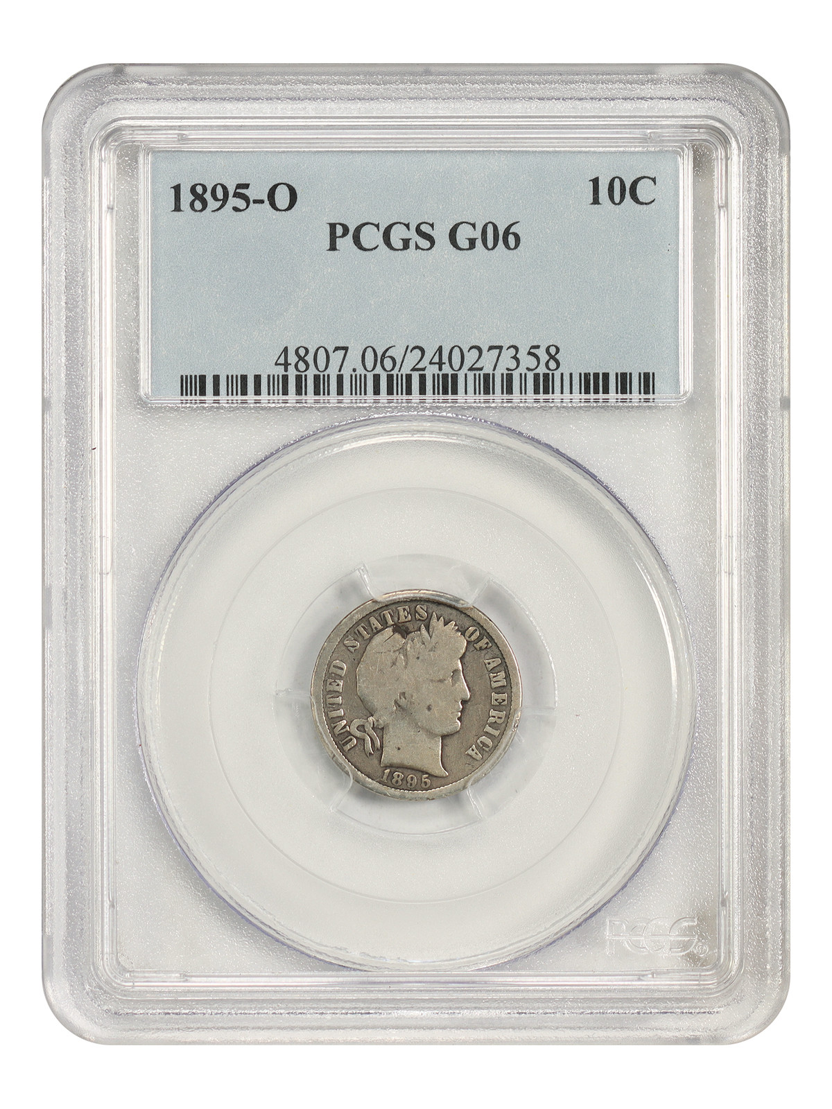 1895-O 10C PCGS Good 06 - Barber Dime - Key Date O-Mint