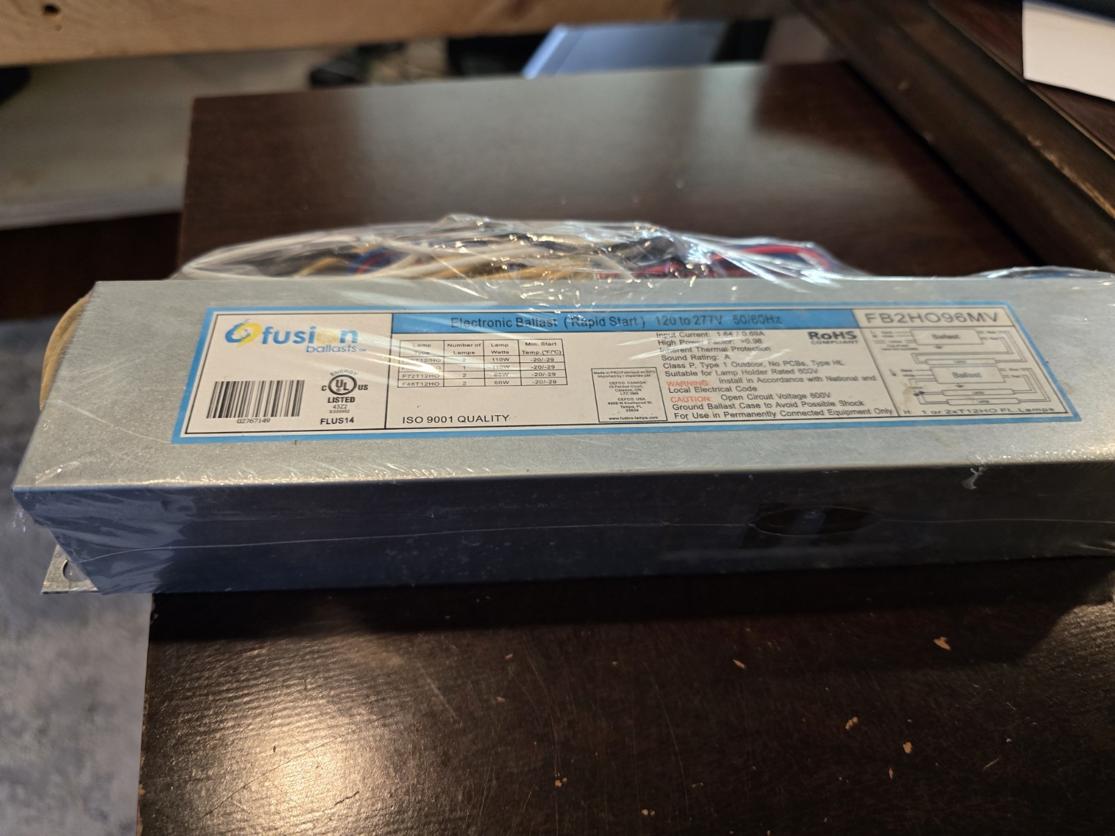 NEW Fusion FB2HO96MV Fluorescent Electronic Ballast 120-277V 50/60Hz