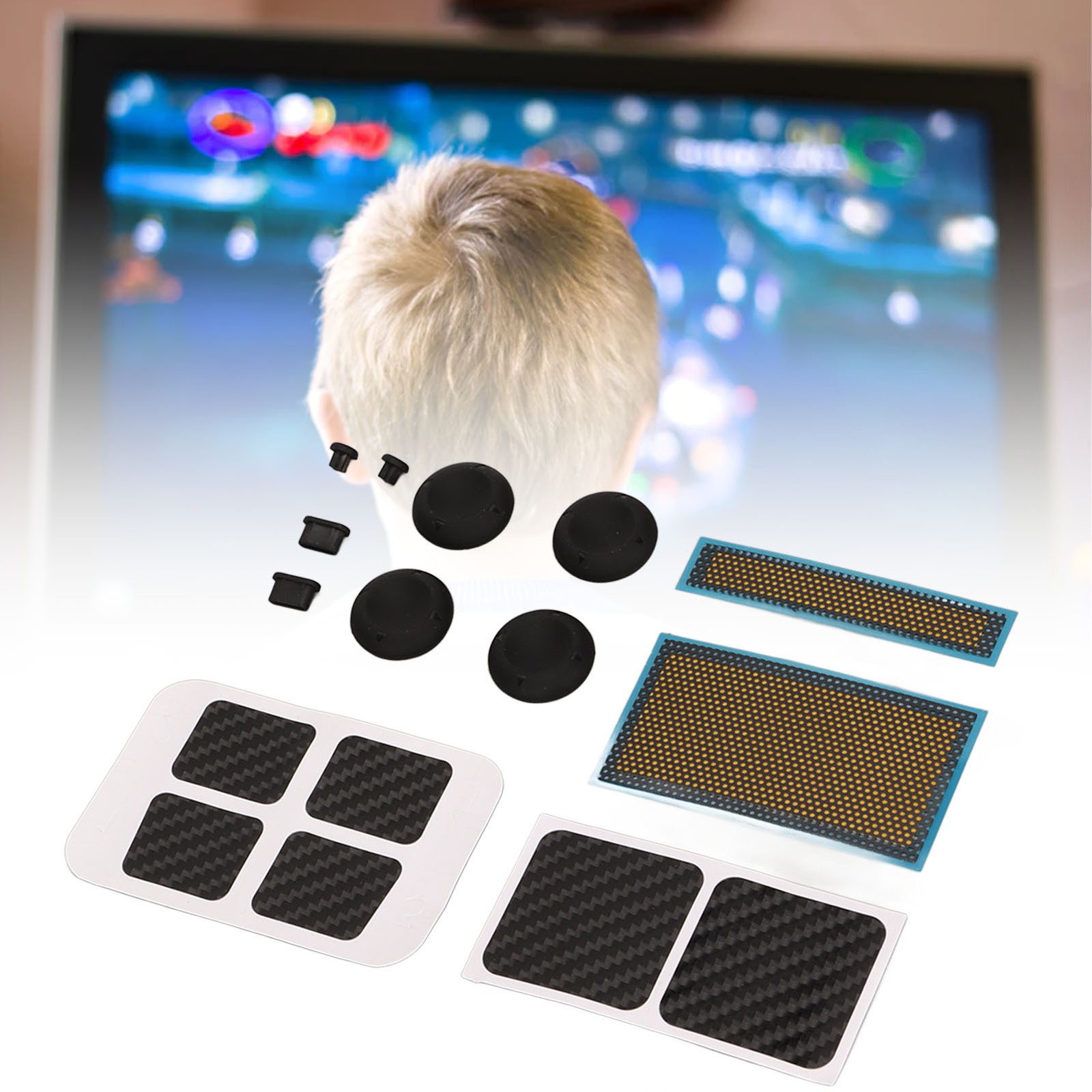 Game Console Protection Kit Stickers Dust Screen Dust Plug Joystick Cap Game
