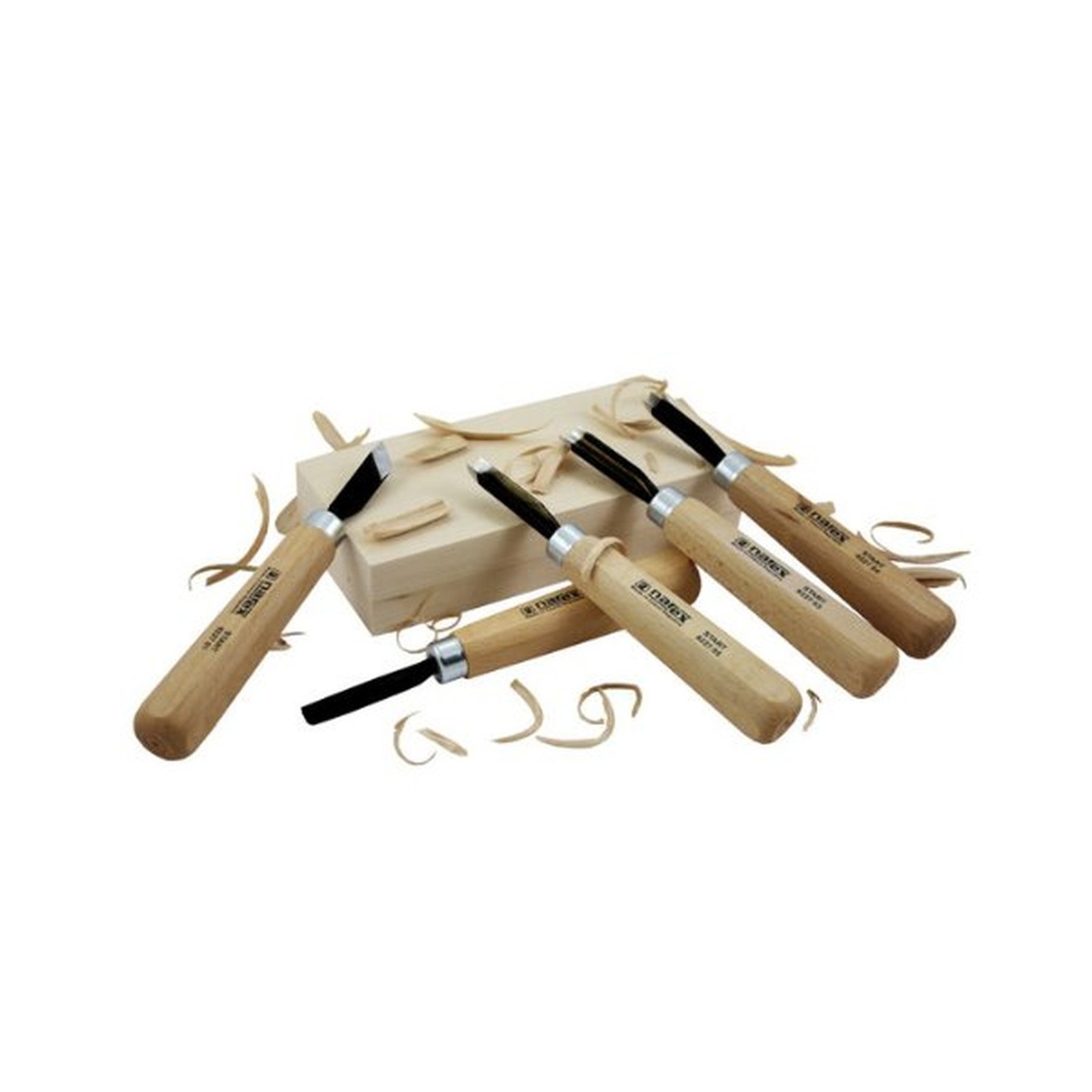 Narex 5 Piece Set Starter Carving Chisels 3 Gouges, V Tool and Double Bevel S...