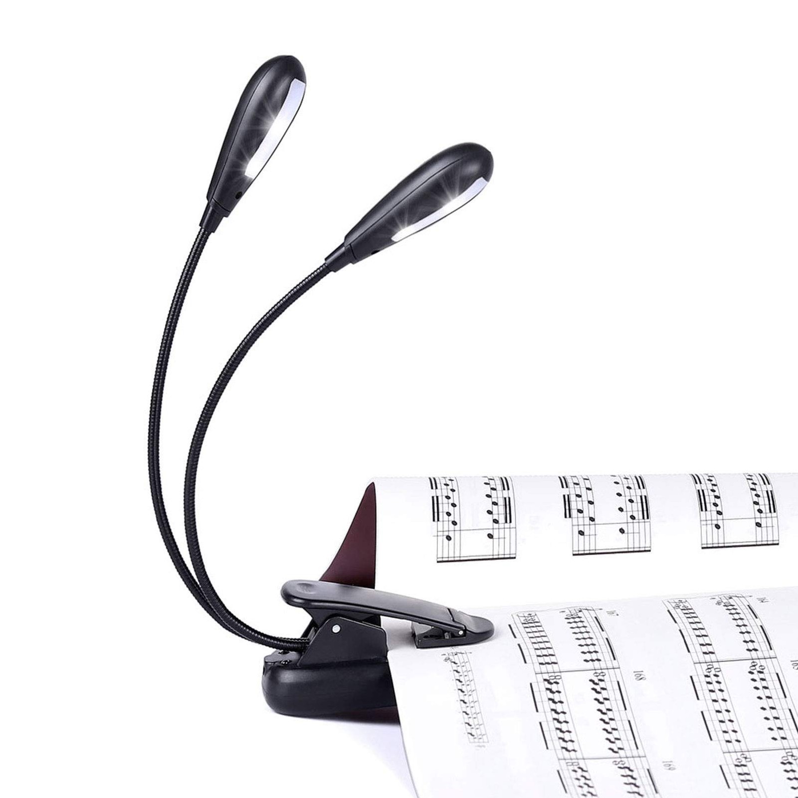 iGoober Rechargeable Music Stand Light, Clip on Reading Light, 8 LED Book Lam...