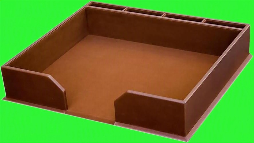 Dacasso Conference Pad Holder, Rustic Brown, to Store pads and coasters 17" x 14