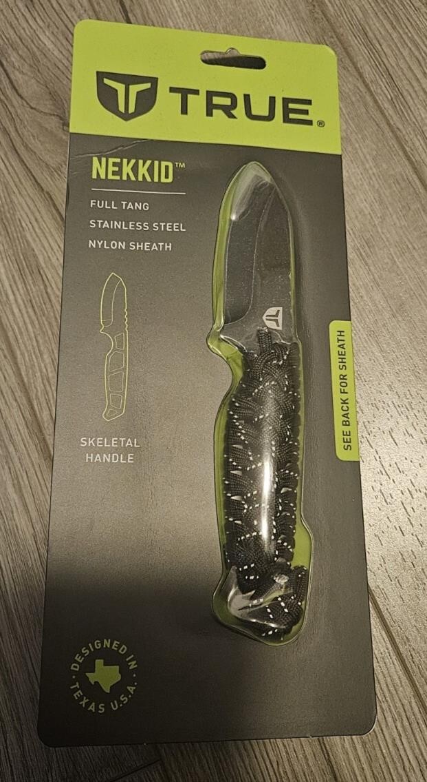 TRUE Nekkid Stainless Steel Fixed Blade Knife with Nylon Sheath