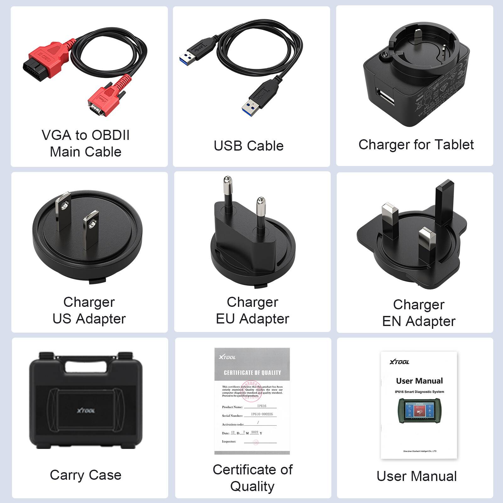 XTOOL IP616 Auto Scanner Full System Diagnostic Tool Key Programmer Free Update